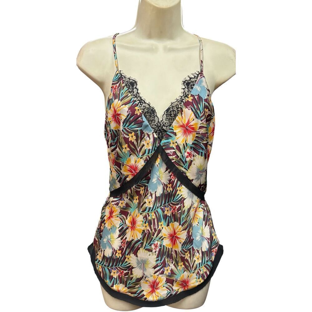 LE SUPERBE Hibiscus Floral Print Cami Top NWT Size 2 - Picture 3 of 6